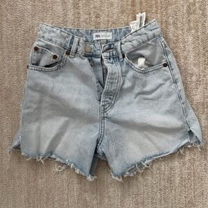Light Wash Cutoff Denim Shorts